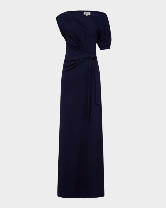 Avi One-Shoulder Column Gown